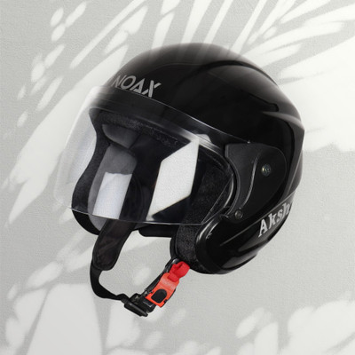 NOAX SAFETY HELMET FOR ONROAD RIDDING SOLID MATERIAL-TWO WHEELER(SLFK-AT-1488 Motorbike Helmet(Black)