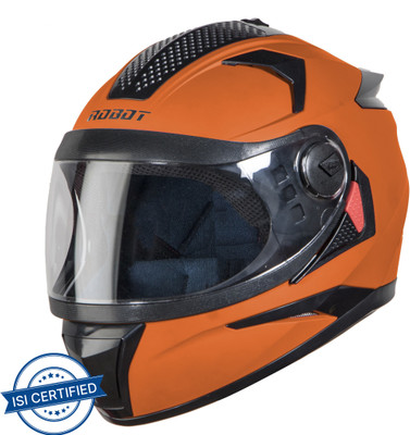 Steelbird SBH-17 Robot Fluo Motorbike Helmet(FLUO ORANGE GLSY)