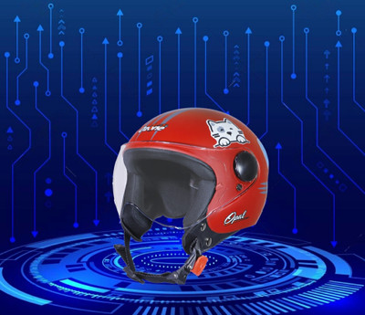 OZONE JSR_ HELMET_OPEN-FACE_SUPER QUALITY_AD@027 Motorbike Helmet(Red)