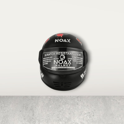 NOAX unisex full facce helmet original-412-Red Motorbike Helmet(Red)