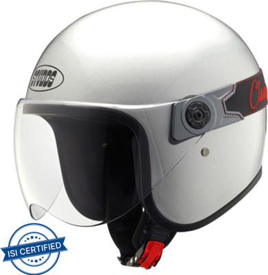 STUDDS Jetstar Classic with Chopper Visor Motorbike Helmet(Silver Grey)