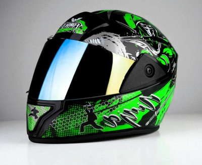 TRINOS Rado Ninja with Rainbow Visor ABS Material (KK-1) Motorbike Helmet(Green)
