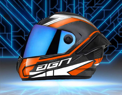 Agx AGN Speed ABS Material with Rainbow visor Motorbike Helmet(Orange)