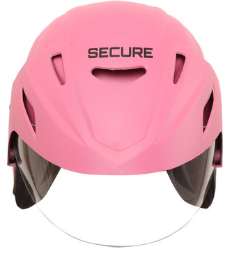 SECURE Open Face Motorbike Scotty Helmet For Man Women Girls Boys Matt -Pink Motorbike Helmet(Matt Pink)
