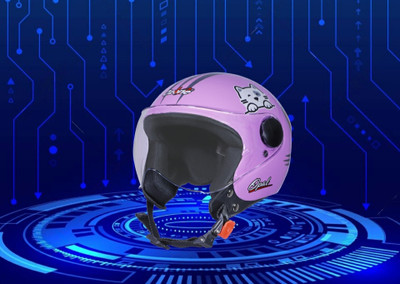 OZONE JSR_ HELMET_OPEN-FACE_SUPER QUALITY_AD@036 Motorbike Helmet(Pink)