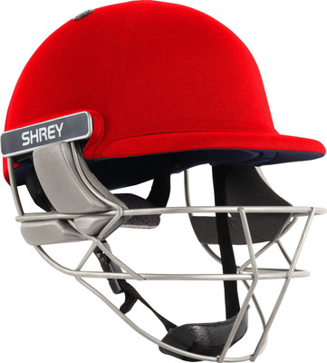Shrey D-PRO GUARD AIR STAINLESS STEEL Cricket Helmet(Red)
