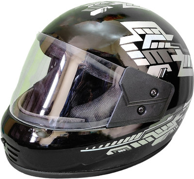 RECTITUDE Full Face Six Jali Graphics Helmet Clear/Smoke Visor Motorbike Helmet(Silver)