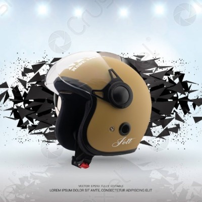 OZONE Superior Helmet_Open face_VG_21@A18 Motorbike Helmet(Yellow)