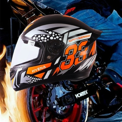 OZONE HyEnA_Super_Quality_Helmet_For Safety n Style_@LG@_0189 Motorbike Helmet(ORENGE BLACK)