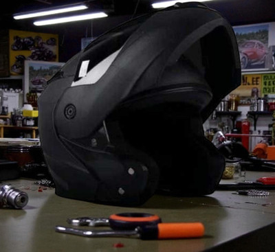 deletion Flipup with Rainbow Visor ABS Material (PP-1) Motorbike Helmet(Black)