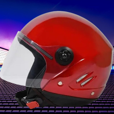 Lxt Red_Half_face_Helmet_with ISI Certified_RE_57 Motorbike Helmet(Red)