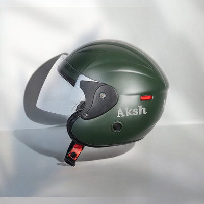 NOAX SAFETY HELMET FOR ONROAD RIDDING SOLID MATERIAL-TWO WHEELER(SLFK-AT-1961 Motorbike Helmet(Dark Green)