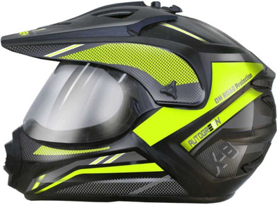 Agx X8 With PC Visor ABS Material Unisex Motocross Motorbike Helmet (Green) Motorbike Helmet(Green)