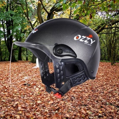 OZONE Ozzy Plain_OF_Unisex_largesize_Oz051 Motorbike Helmet(Black)