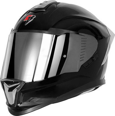 Steelbird SBH-57 Fighter F9 ISI/DOT Certified Full Face Helmet for Men and Women Motorbike Helmet(Glossy Black)