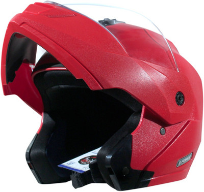 GSB G- FORCE MATT RED FLIPUP Motorbike Helmet(MATT RED)