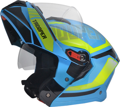 STUDDS Trooper D1 Flip-up Full Face with Dual Visor Motorbike Helmet(Blue N5)
