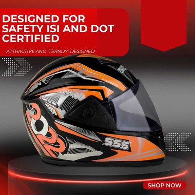 FOROLY Jazz 2022 with Rainbow Visor ABS Material Motorbike Helmet(Orange)