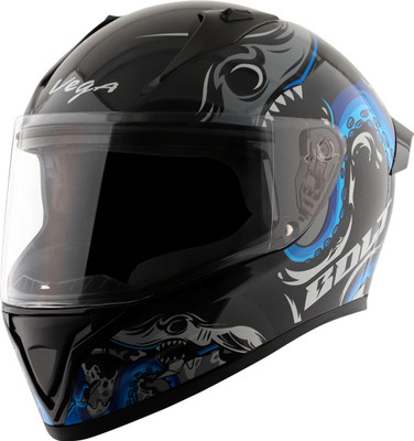 VEGA Bolt Octopus Motorbike Helmet(Black Blue)
