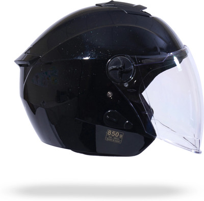 Hiker FLASH PRO GLOSS Half Face 580MM Motorbike Helmet(Black)