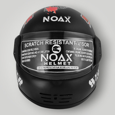 NOAX unisex full facce helmet original-381-Red Motorbike Helmet(Red)