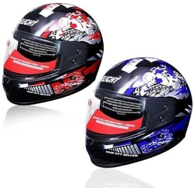 stiss Strong and Durable Stylish Matt Finish Full Face Scooty and Motorbike Helmet Motorbike Helmet(Multicolor)