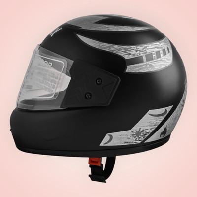 Font Unisex Full Face Helmet For Motorbikes -471-ABC Motorbike Helmet(Silver)