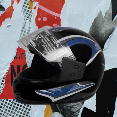 NOAX Double filter unisex helmet38 Motorbike Helmet(Black)