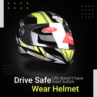YOURCITYSELLER New-New Nano-Mehandi Motorbike Helmet(Black)