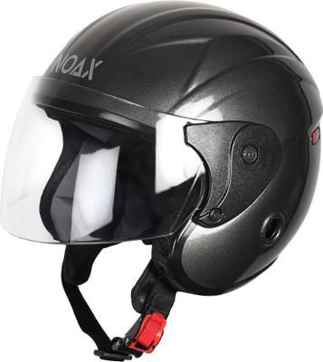 NOAX UNISEX SAFETY HELMET ONROAD HELMET- TWO WHEELER,BIKE & SCOOTER (SL-2076 Motorbike Helmet(SILVER BLACK)