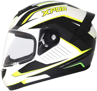 TVS X- Pod Primus Motorbike Helmet(White Black)