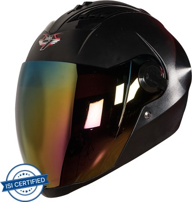 Steelbird SBA-2 7Wings Dashing in Black with Tinted Chrome Visor Motorbike Helmet(Black)