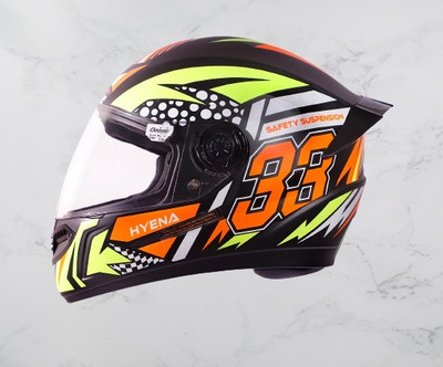 OZONE Full Face_Premium Helmet_Superior Quality_Unique Design_@v@G33 Motorbike Helmet(ORANGE-YELLOW)