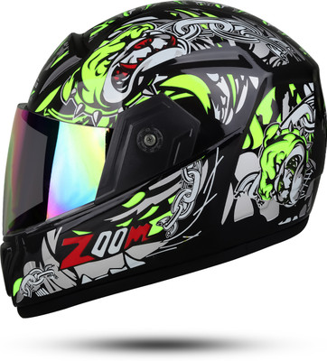 YOURCITYSELLER super green rsmbo glass Motorbike Helmet(Black)