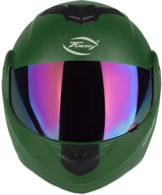 fuery Rainbow visor flipup RFU-58 Motorsports Helmet(Green)