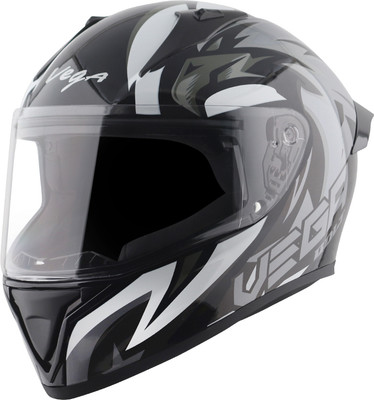 VEGA Bolt Speedx Motorsports Helmet(Black Grey)