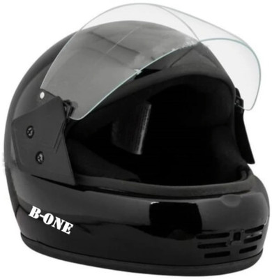 TIGER ONE Full Face Helmet with Adjustable Strap for Men & Women Bike & Scooty Riding Motorbike Helmet(( Black, Plain,. ))