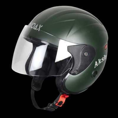 NOAX SAFETY HELMET FOR ONROAD RIDDING SOLID MATERIAL-TWO WHEELER(SLFK-AT-1396 Motorbike Helmet(Dark Green)