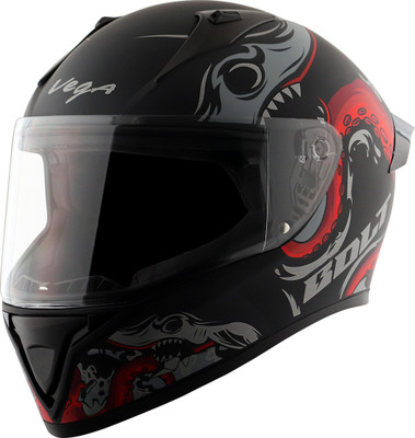VEGA Bolt Octopus Motorbike Helmet(Dull Black Red)