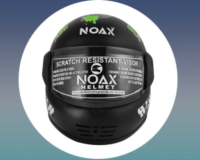 NOAX UNISEX QUALITY SOLID ISI MARKED UNISEX HELMET FULL FACE RIDING SL-267 Motorbike Helmet(Green)