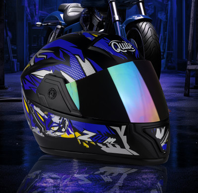 stiss QUITE1150HH4 Motorbike Helmet(Blue, Yellow)