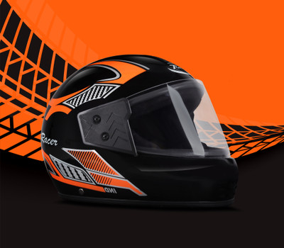 fuery Full Face Free Size Helmet for Unisex J1124 Motorsports Helmet(Multicolor)