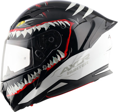 Axor Hunter Shark Motorbike Helmet(Black White)