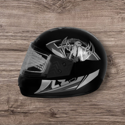Font Unisex Full Face Helmet For Motorbikes -615-ABC Motorbike Helmet(Silver)