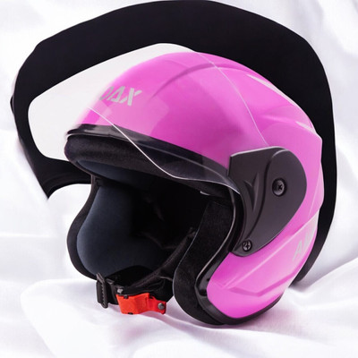 NOAX ISI marked helmet solid unisex helmet (fk229 Motorbike Helmet(Pink)