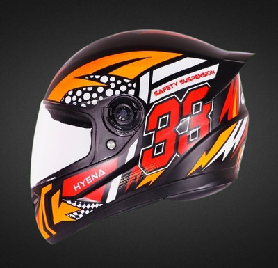 OZONE Prime Helmet_Hyena_full face_ISI_Certified_JBB@V28 Motorbike Helmet(ORENGE-BLACK)
