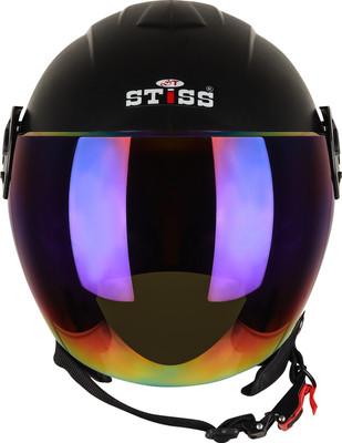 stiss RAMBOW HALF1135 Motorbike Helmet(Black)