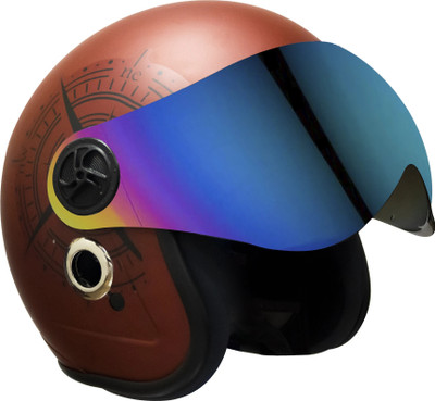 TURTLE Star With Visor Half Face Clear Visor L-60 cm Motorbike Helmet(Red)