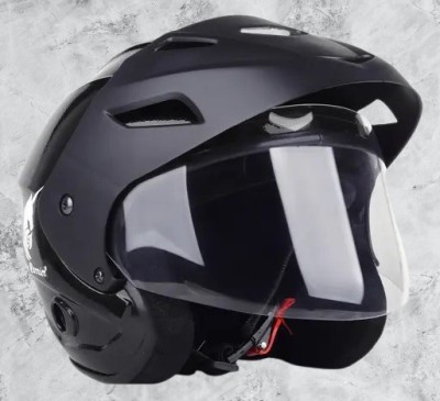 Lxt Black_Nano_Half_face_Helmet_with ISI Certified_BK_19 Motorbike Helmet(Black)