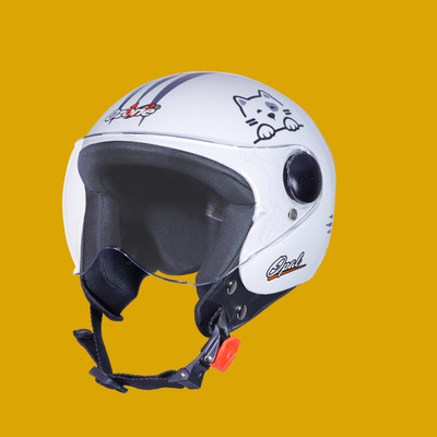 OZONE Zipp helmet _openface_largesize_060 Motorbike Helmet(White)